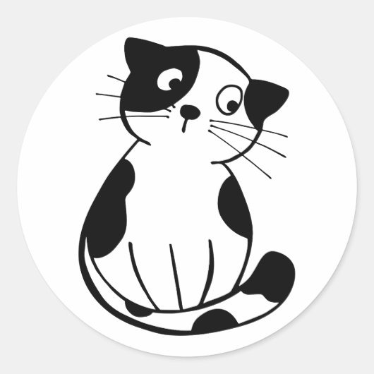 Adorable Cat Theme Sticker Crafted for Personal Fl ラウンドシール (正面)