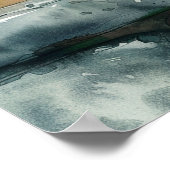 ADORABLE CAT WATERCOLOR ILLUSTRATION ポスター (角)