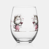 Adorable Cat with Wine Glass Drinkware  ステムなしワイングラス (裏面)