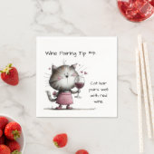 Adorable Cat With WinePaper Napkin スタンダードカクテルナプキン (インサイチュ)
