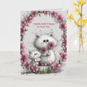 Adorable Cats Apology Greeting Card カード (黄色い花)