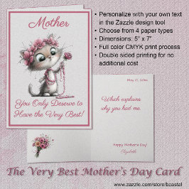 Adorable Cats Best Mother's Day Greeting Card カード