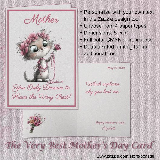 Adorable Cats Best Mother's Day Greeting Card カード