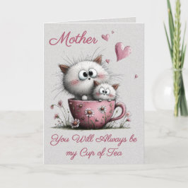Adorable Cats in a Teacup Greeting Card カード