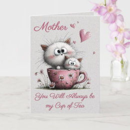 Adorable Cats in a Teacup Greeting Card カード