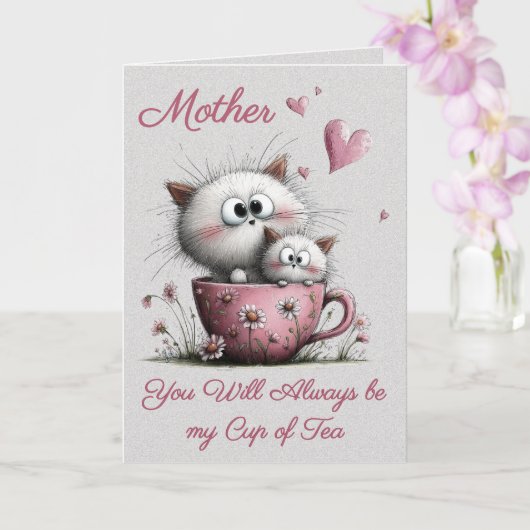 Adorable Cats in a Teacup Greeting Card カード (蘭)