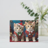 Adorable Cats in Santa Hatsフェスティバル ポストカード (スタンド正面)