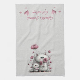 Adorable Cats Meow Kitchen Towel キッチンタオル