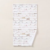 Adorable Cats Peeking Over Hearts  バスタオルセット (ハンドタオル)