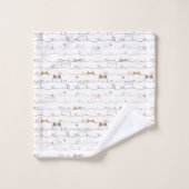 Adorable Cats Peeking Over Hearts  バスタオルセット (ウォッシュタオル)