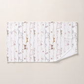 Adorable Cats Peeking Over Hearts  バスタオルセット (ハンドタオル)