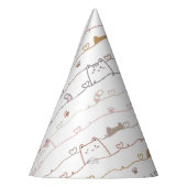 Adorable Cats Peeking Over Hearts  パーティーハット (左)