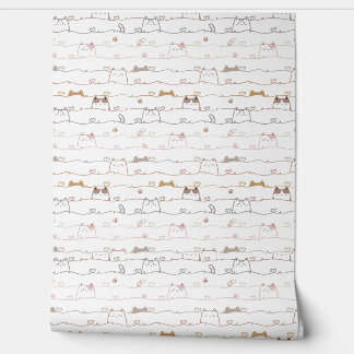 Adorable Cats Peeking Over Hearts  壁紙