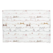 Adorable Cats Peeking Over Hearts 枕カバー (正面)