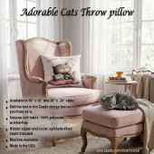 Adorable Cats Throw Pillow クッション