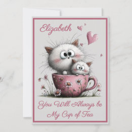 Adorable Cats Valentines Day Greeting Card カード