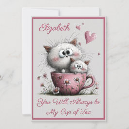 Adorable Cats Valentines Day Greeting Card カード