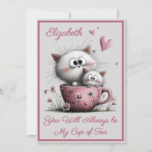 Adorable Cats Valentines Day Greeting Card カード (正面)