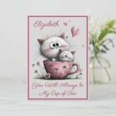 Adorable Cats Valentines Day Greeting Card カード (スタンド正面)