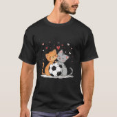 Adorable Cats with Soccer Ball on Valentines Day Tシャツ (正面)