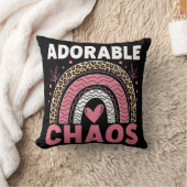 Adorable Chaos Black Leopard Rainbow Kids Pillow クッション (ブランケット)