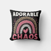 Adorable Chaos Black Leopard Rainbow Kids Pillow クッション (正面)
