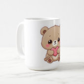Adorable Chibi Bear with Heart  コーヒーマグカップ (正面左)