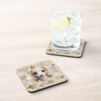 Adorable Chibi Borzoi Puppy Face Coaster コースター