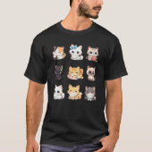 Adorable Chibi Kitten Collection T-Shirt Cute Cat Tシャツ (正面)