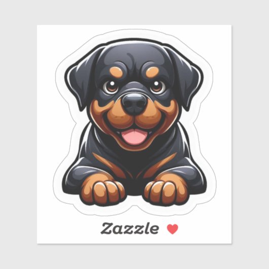 Adorable Chibi Rottweiler Puppy Smile シール (シート)