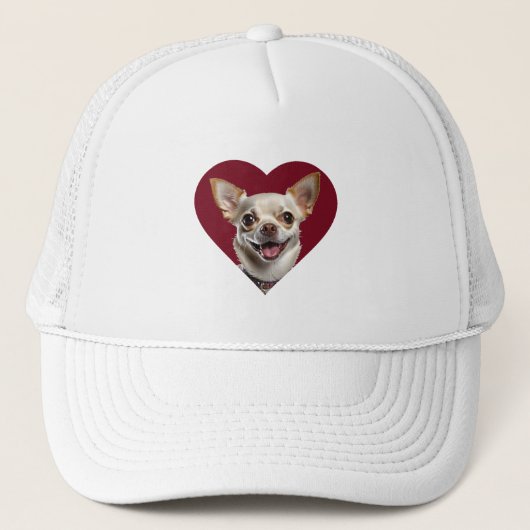 Adorable Chihuahua in Heart Shape Design キャップ (正面)