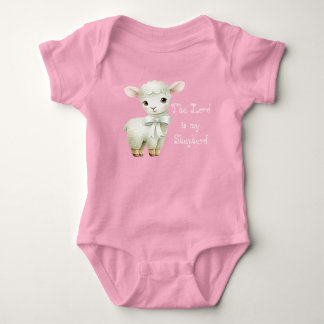 Adorable Christian Lamb Foral Balloon Scripture ベビーボディスーツ