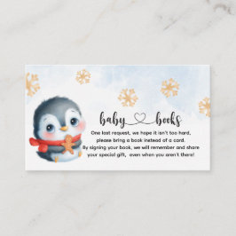 Adorable Christmas Baby Penguin Book Request エンクロージャーカード