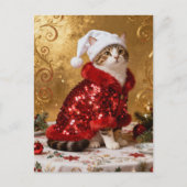 Adorable Christmas Cat Postcard ポストカード (正面)