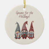Adorable Christmas Gnomes with Holiday Cheer  セラミックオーナメント (正面)