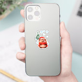 Adorable Christmas Hedgehog Sticker - Festive Wint シール (スマートフォン)