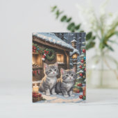 Adorable Christmas Kittens and Christmas Tree  シーズンポストカード (スタンド正面)