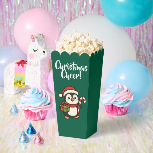 Adorable Christmas Penguin with Candy Cane フェイバーボックス (パーティー)