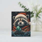 Adorable Christmas Raccoon ポストカード (スタンド正面)