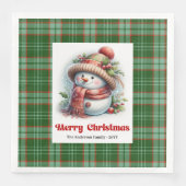 Adorable Christmas Snowman Napkins Editable Custom (正面)