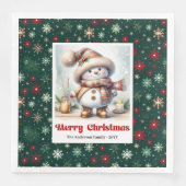 Adorable Christmas snowman with snowflakes kids  (正面)