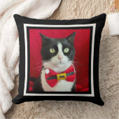 Adorable Christmas Tuxedo Cat クッション (ブランケット)