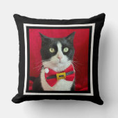 Adorable Christmas Tuxedo Cat クッション (正面)