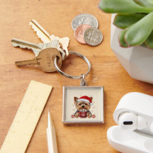 Adorable Christmas Yorkshire Terrier