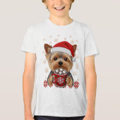 Adorable Christmas Yorkshire Terrier トライブレンドTシャツ (正面)