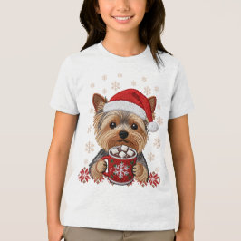 Adorable Christmas Yorkshire Terrier トライブレンドＴシャツ