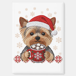 Adorable Christmas Yorkshire Terrier マグネット