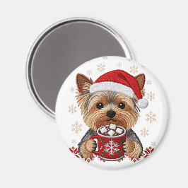 Adorable Christmas Yorkshire Terrier マグネット