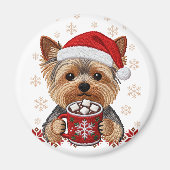 Adorable Christmas Yorkshire Terrier マグネット (正面)