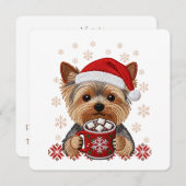 Adorable Christmas Yorkshire Terrier Card (正面/裏面)
